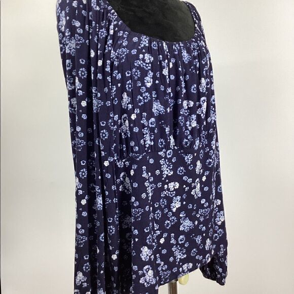 Lane Bryant Plus Blue Blouson Sleeve Square Neck Top - Picture 10 of 15